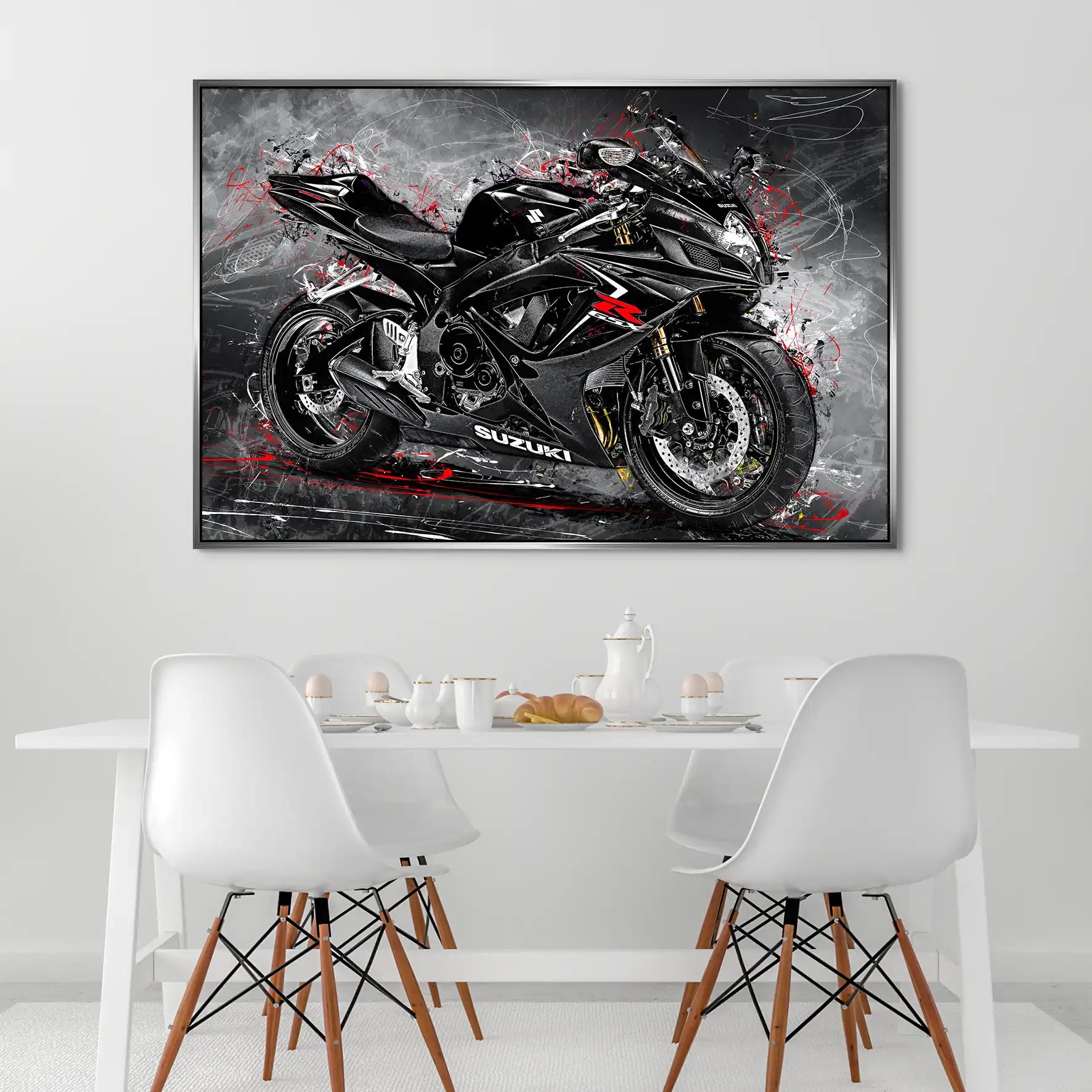 Suzuki GSXR 600 Abstrakt Black AluDibond Bild INGALERIE
