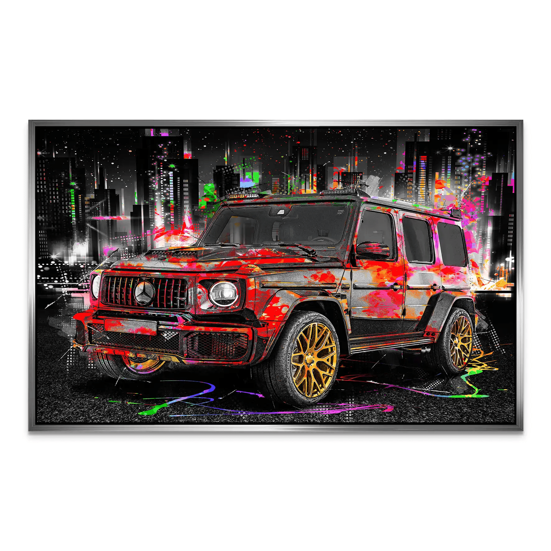 Mercedes G63 Abstrakt Color AluDibond Bild INGALERIE