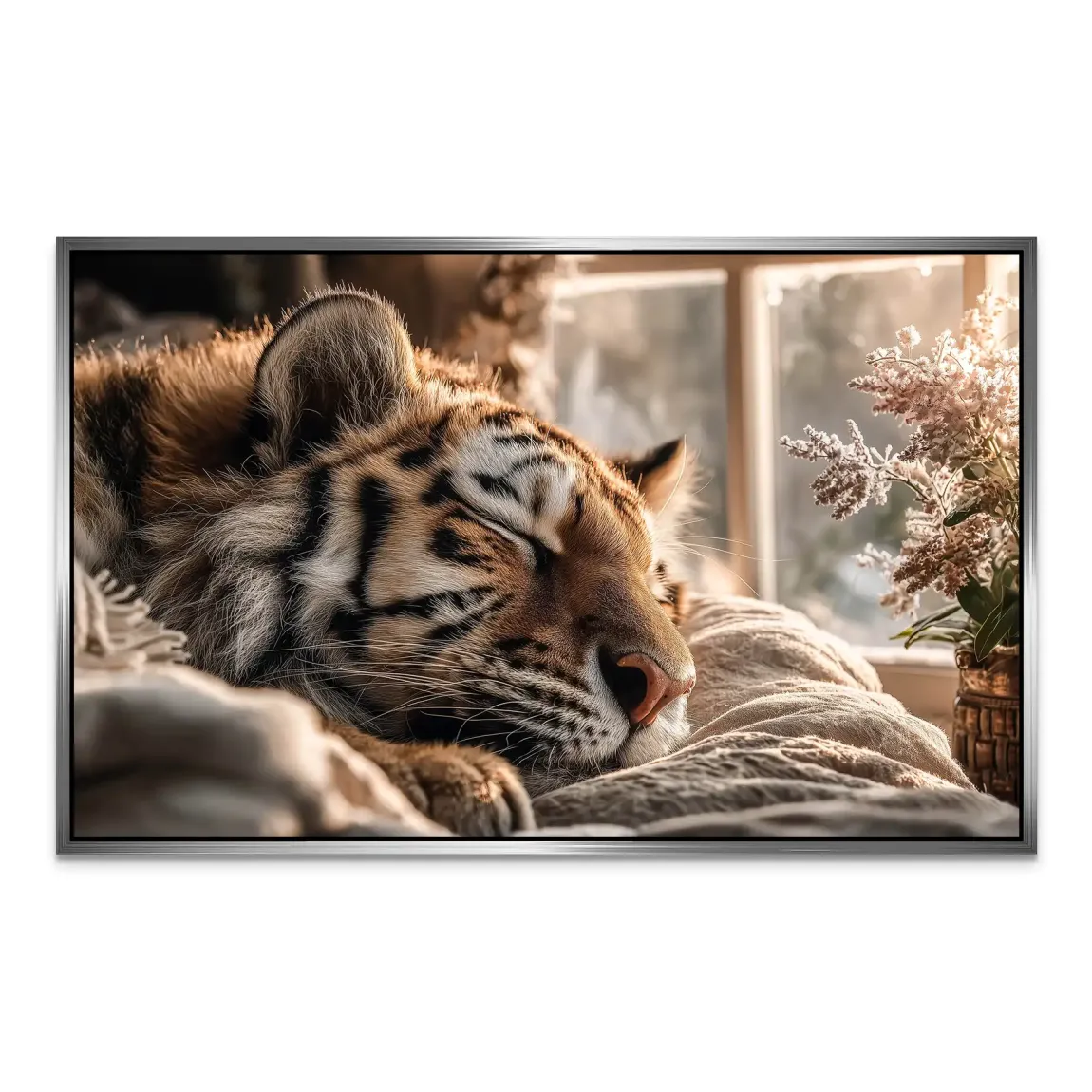 Schlafender Tiger AluDibond Wandbild