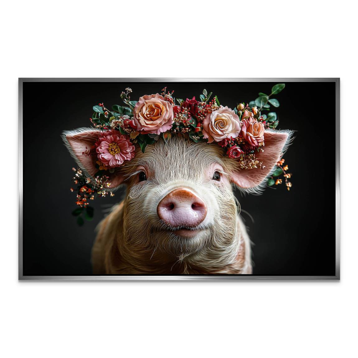 Blüten Schwein AluDibond Bild