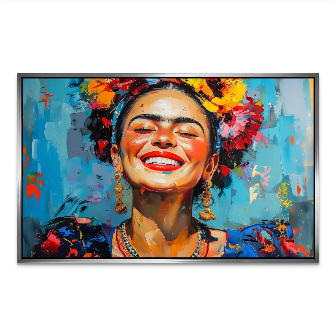 Lachende Frida Kahlo Nr.2 AluDibond Bild INGALERIE