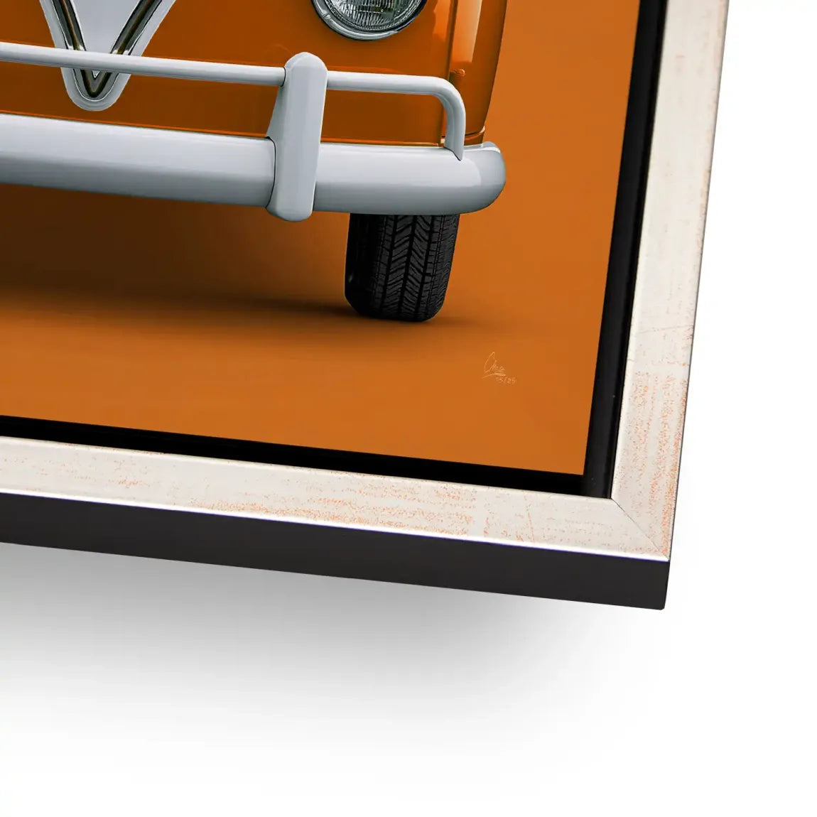 Orange VW Bulli Alu Dibond Wandbild
