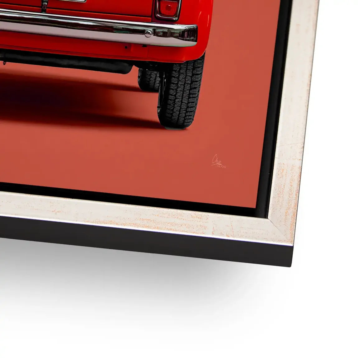Fiat 500 Rosso Alu Dibond Wandbild