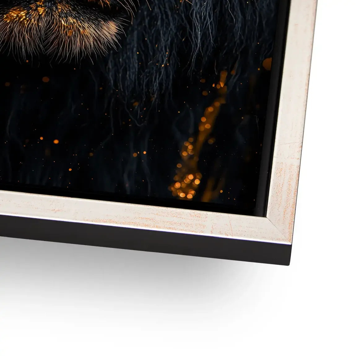 Black Lion in Gold Alu Dibond Bild INGALERIE
