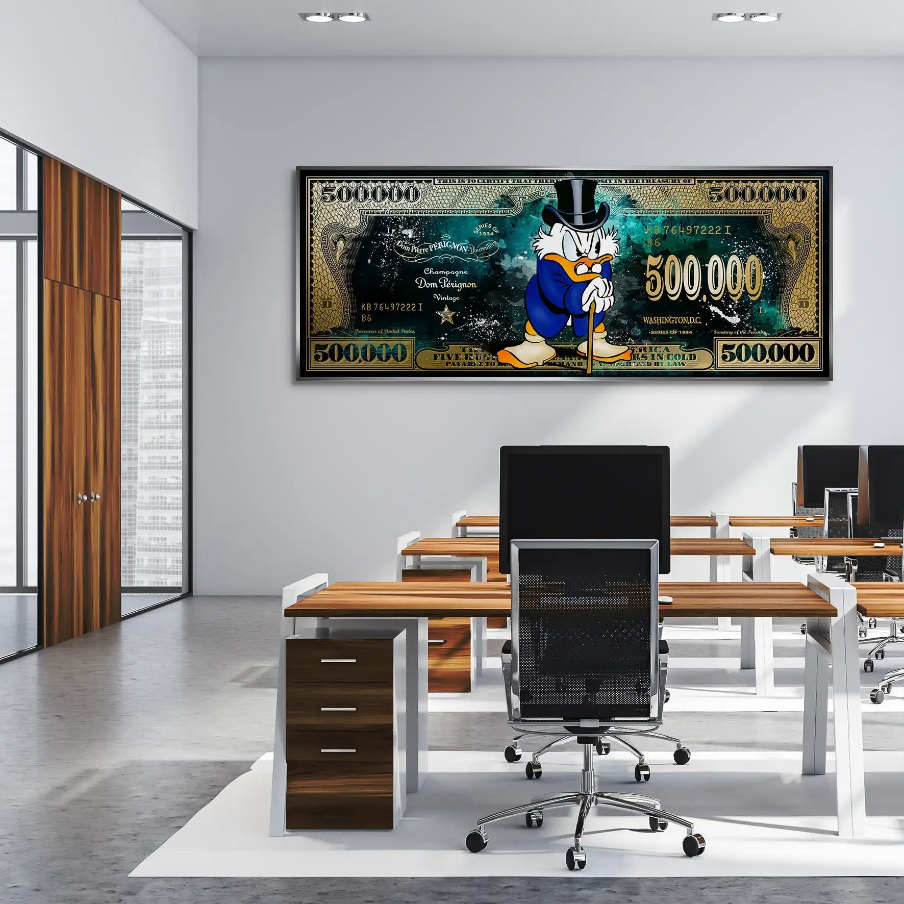 Dagobert Green Scrooge Dollar AluDibond Bild INGALERIE