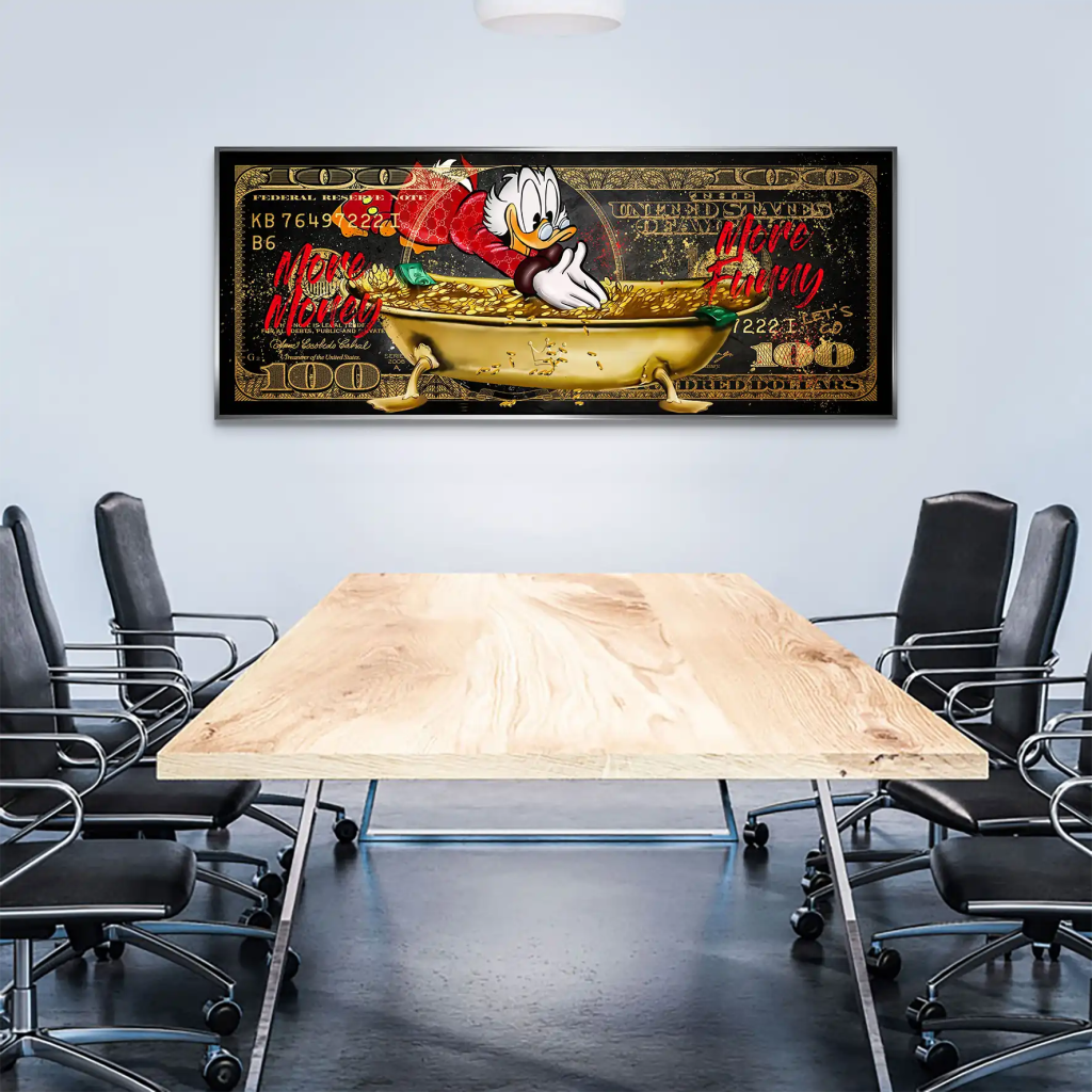 Dagobert Dollar More Money Pop Art AluDibond Bild INGALERIE