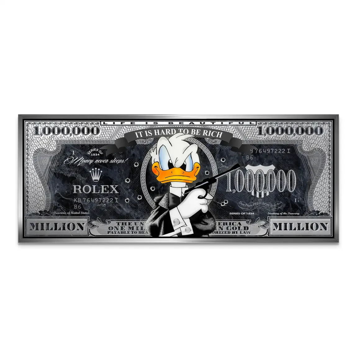 Donald Duck Bond Game Pop Art AluDibond Bild INGALERIE