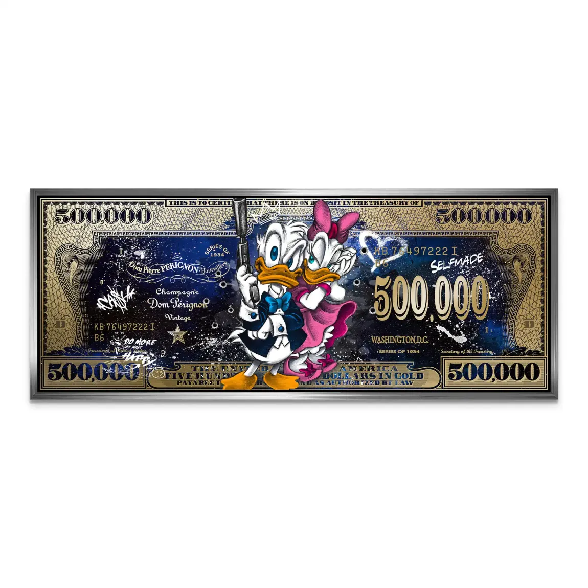Donald & Daisy Duck Dollar AluDibond Bild INGALERIE