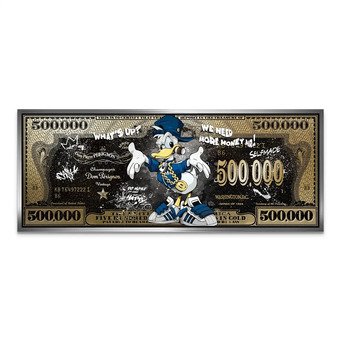 Donald Duck Whats Up Dollar Style AluDibond Bild INGALERIE