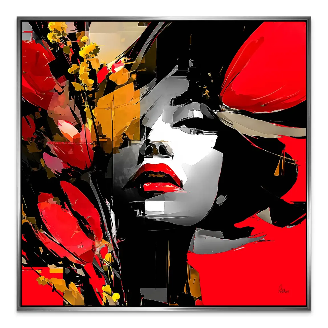 Rouge Abstrakt Alu Dibond Wandbild