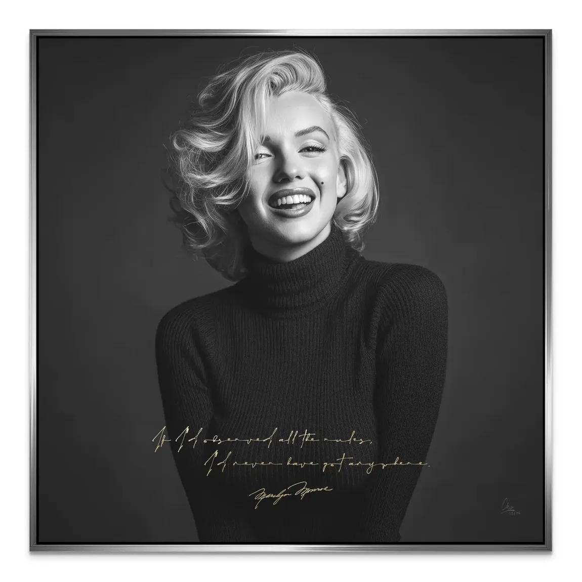Marilyn Monroe Lächeln Alu Dibond Wandbild