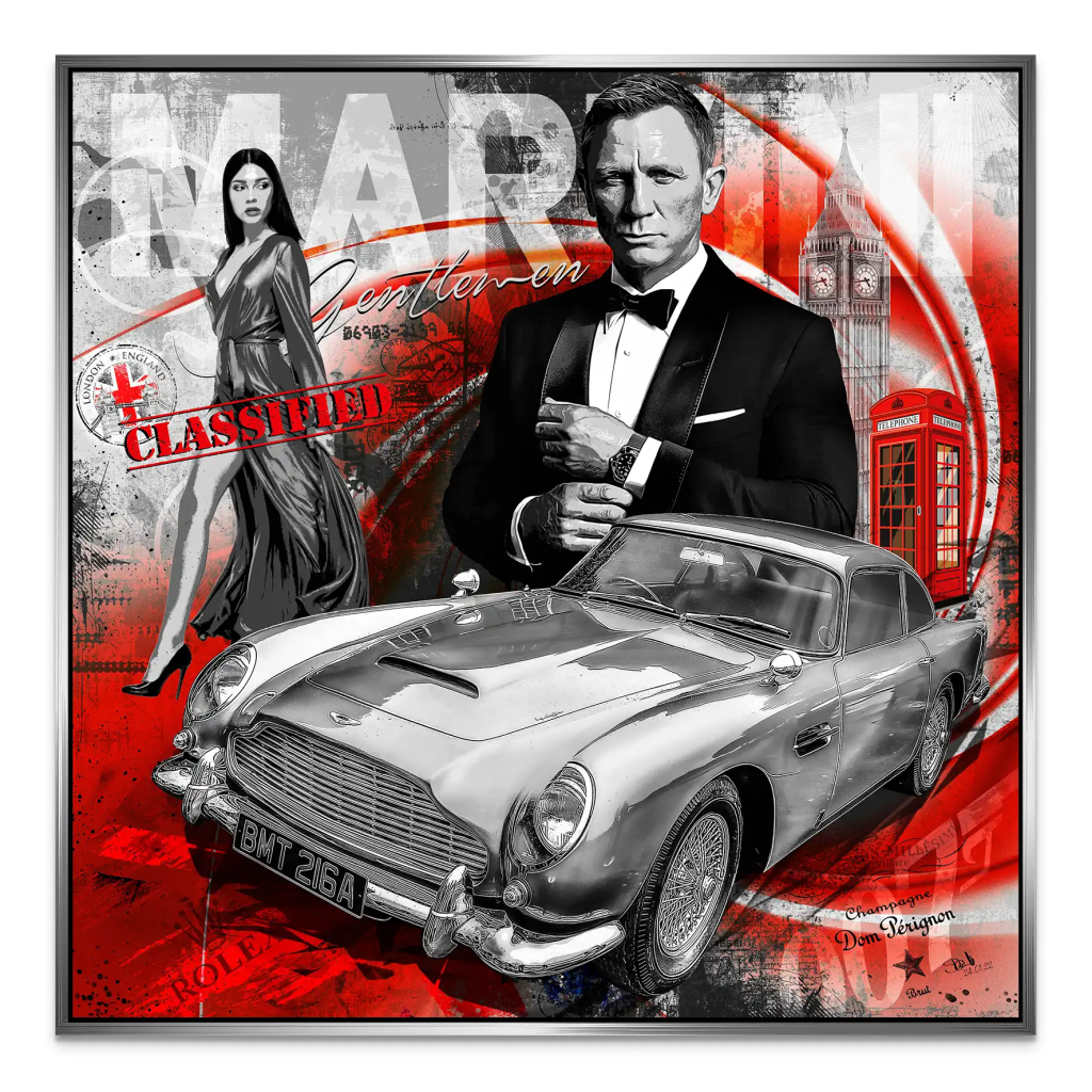 James Bond Martini Art AluDibond Bild INGALERIE