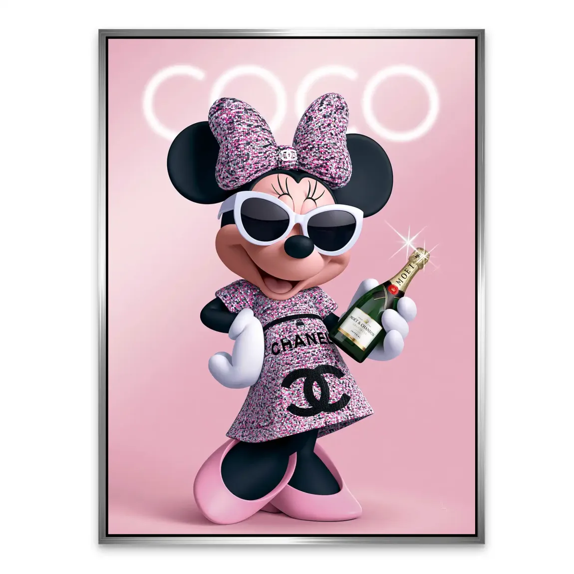 Minnie Maus Moet Alu Dibond Wandbild
