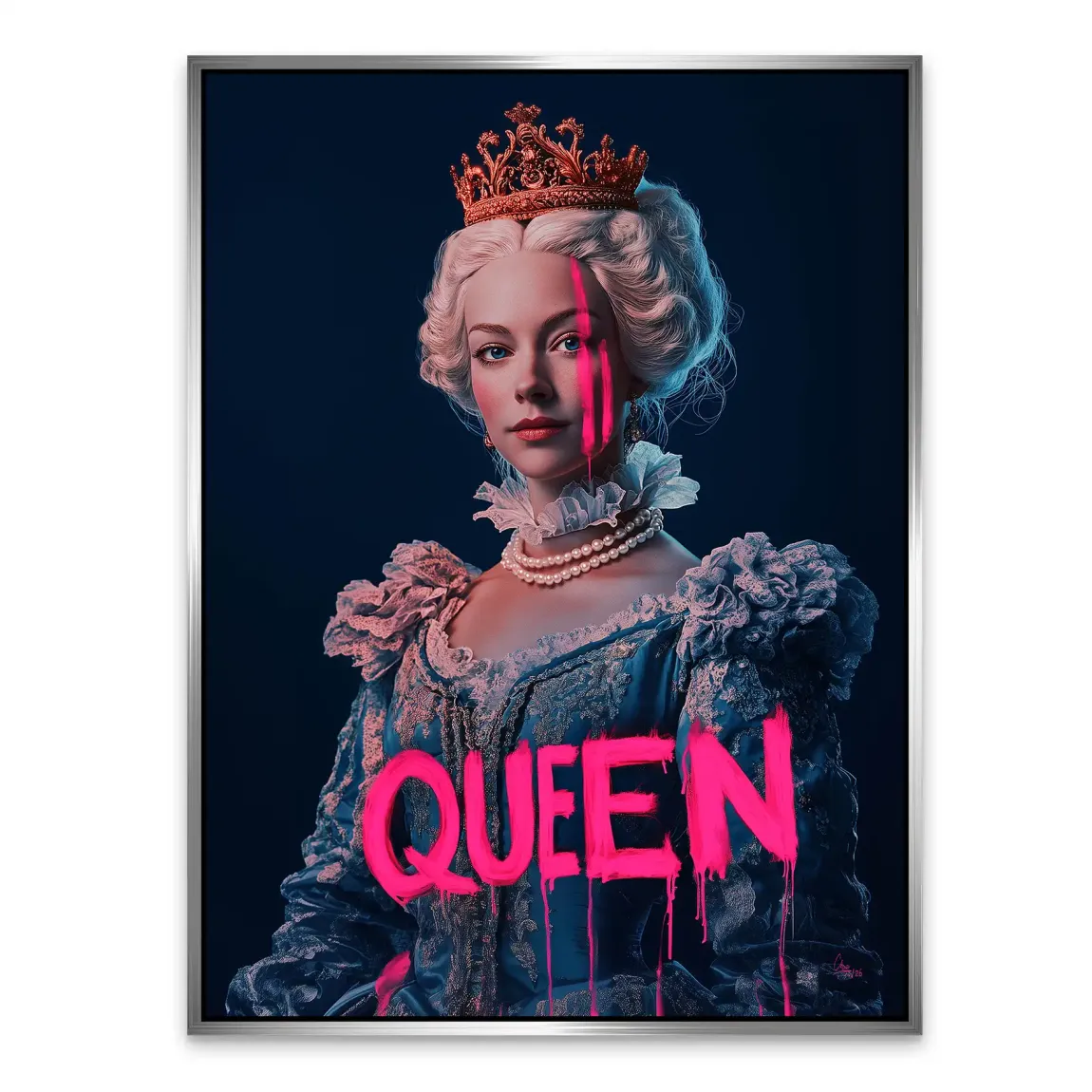 Queen Neon Art Alu Dibond Bild