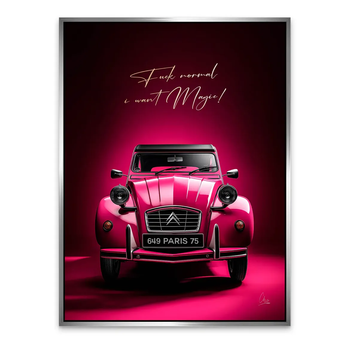 Pink Magic 2CV Alu Dibond Bild