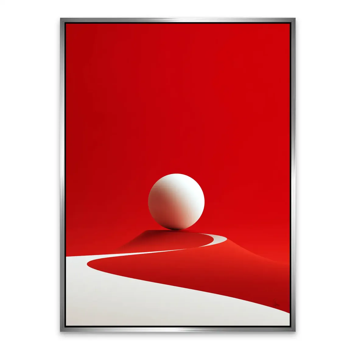 Rote Sphäre Alu Dibond Wandbild