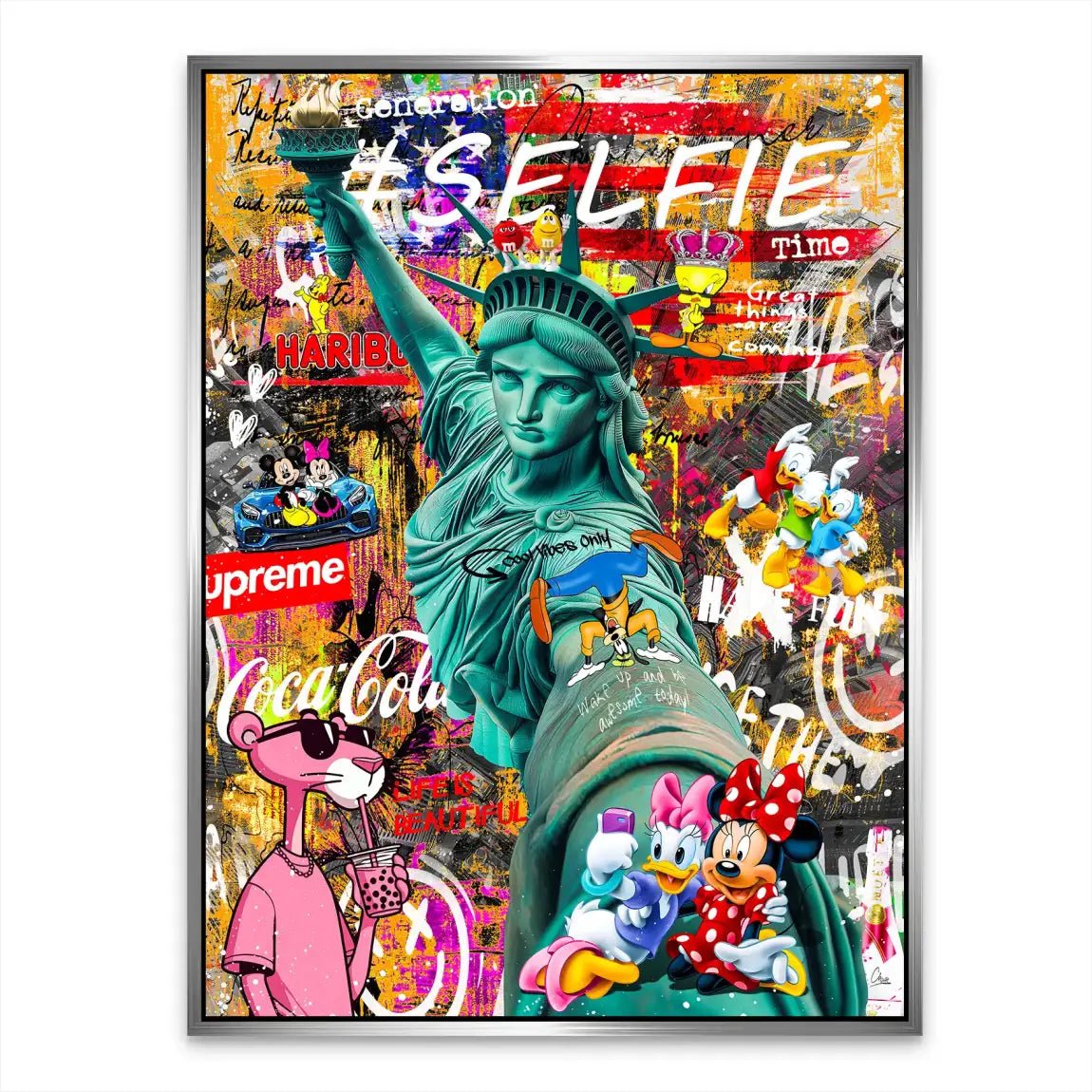 Selfie Pop Art Alu Dibond Bild INGALERIE