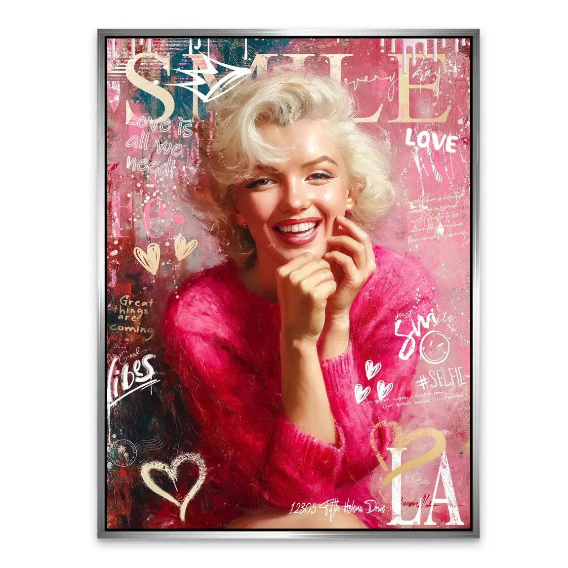 Smile in Pink Alu Dibond Bild INGALERIE