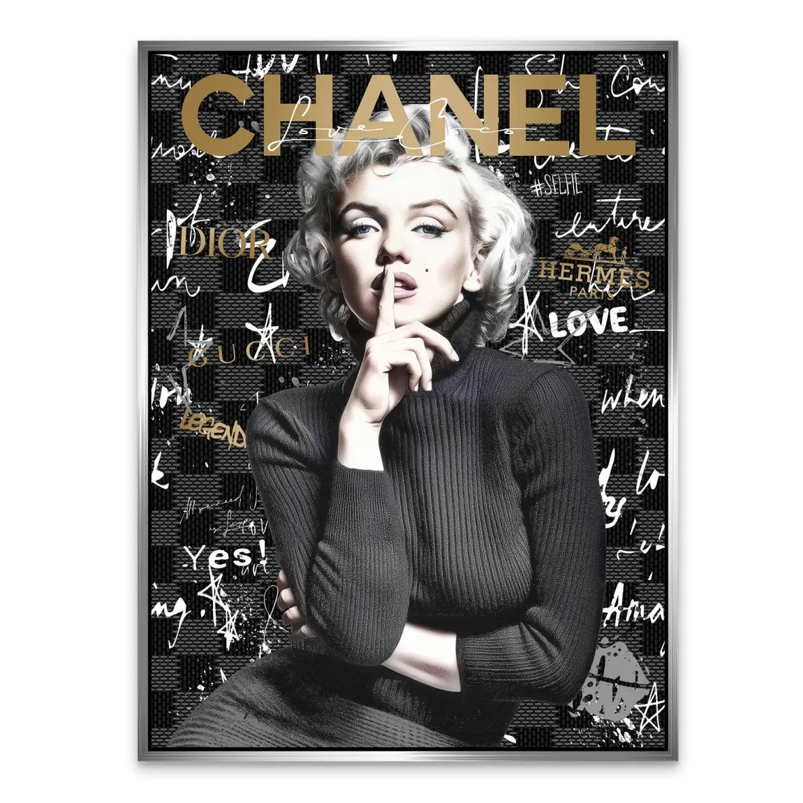 Marilyn loves Chanel Alu Dibond Bild INGALERIE