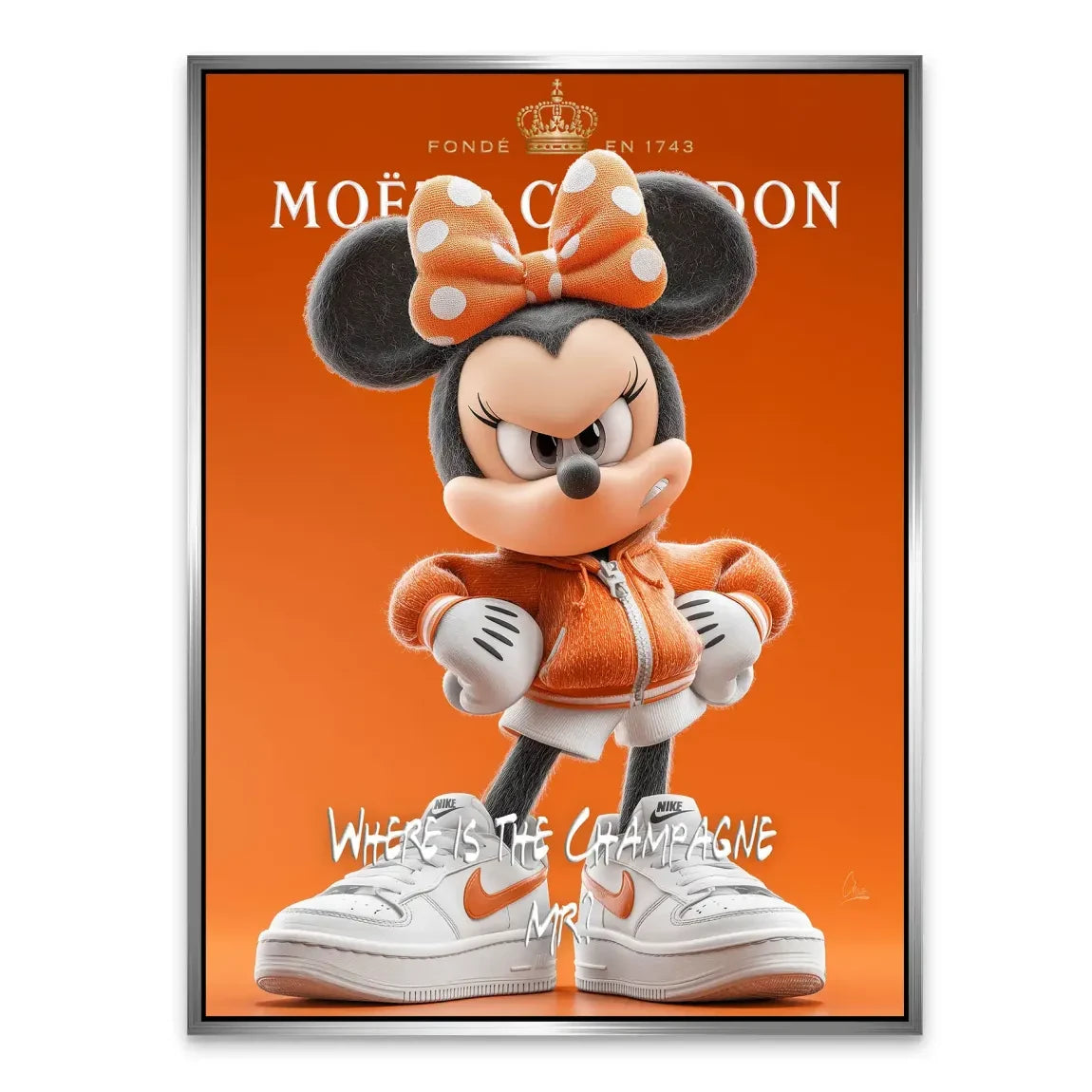 Champagne Mood Minnie Maus Alu Dibond Bild INGALERIE