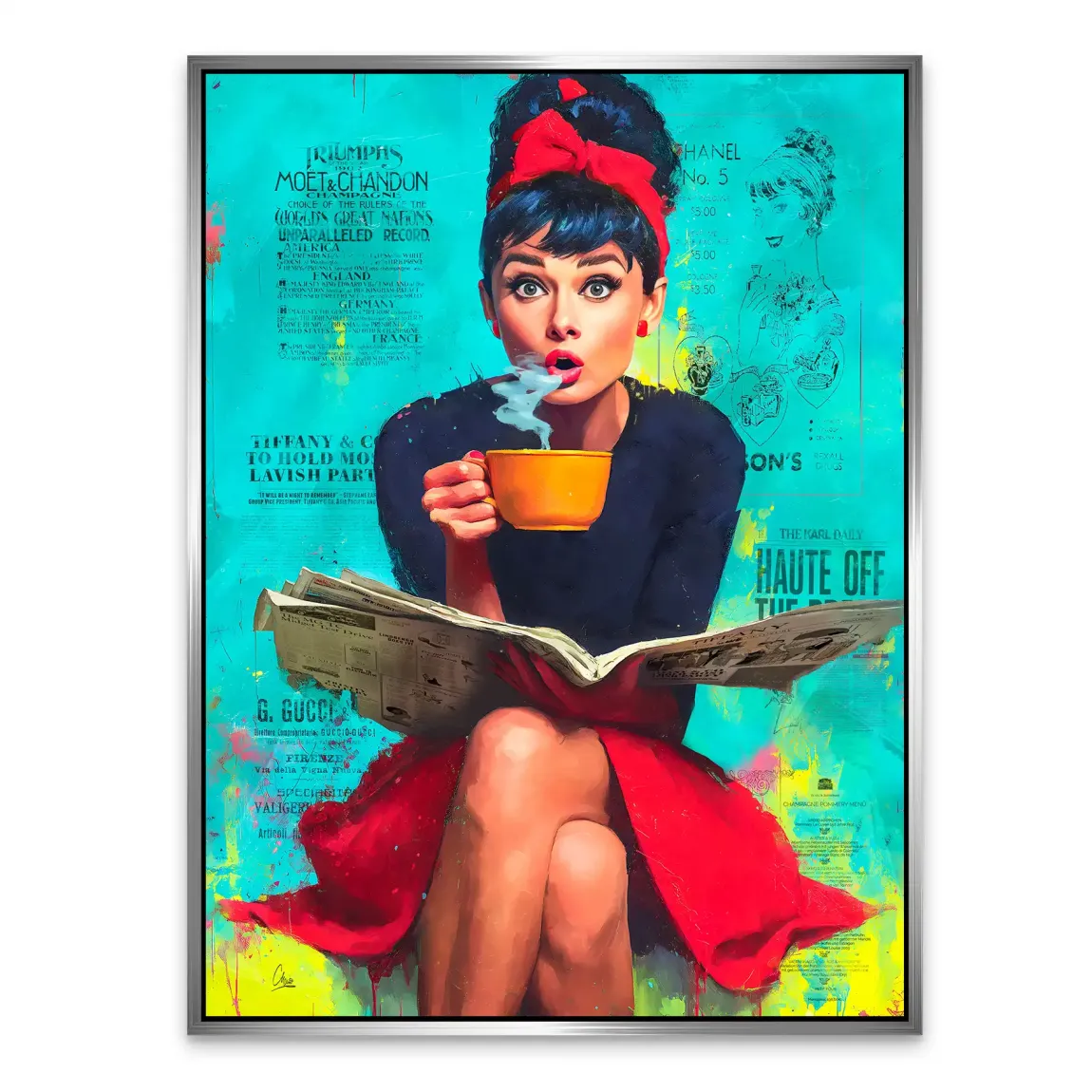 Audrey News Pop Art Alu Dibond Bild INGALERIE