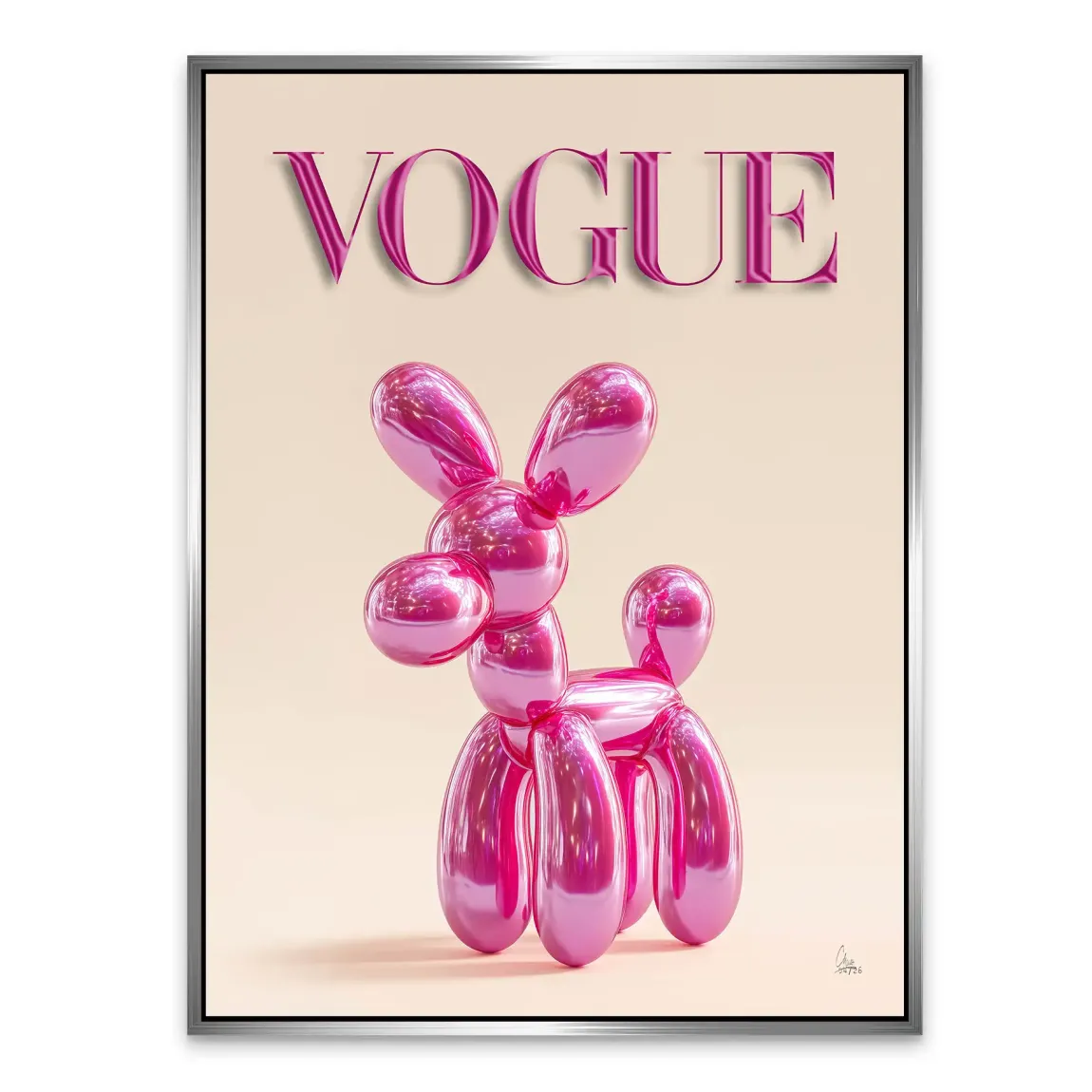 Vogue Hund Alu Dibond Wandbild