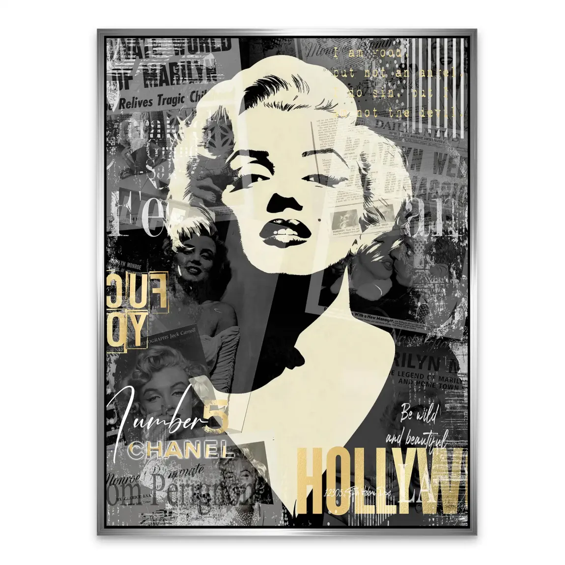Marilyn Monroe Glamour News Alu Dibond Wandbild