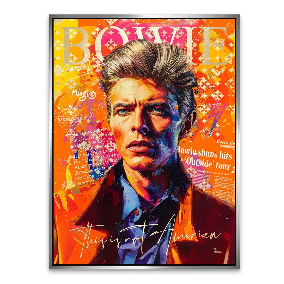 Bowie America Pop Art Alu Dibond Bild INGALERIE