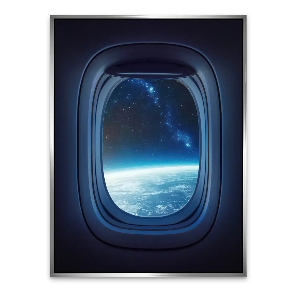 Flugzeugfenster Galaxie Alu Dibond Bild
