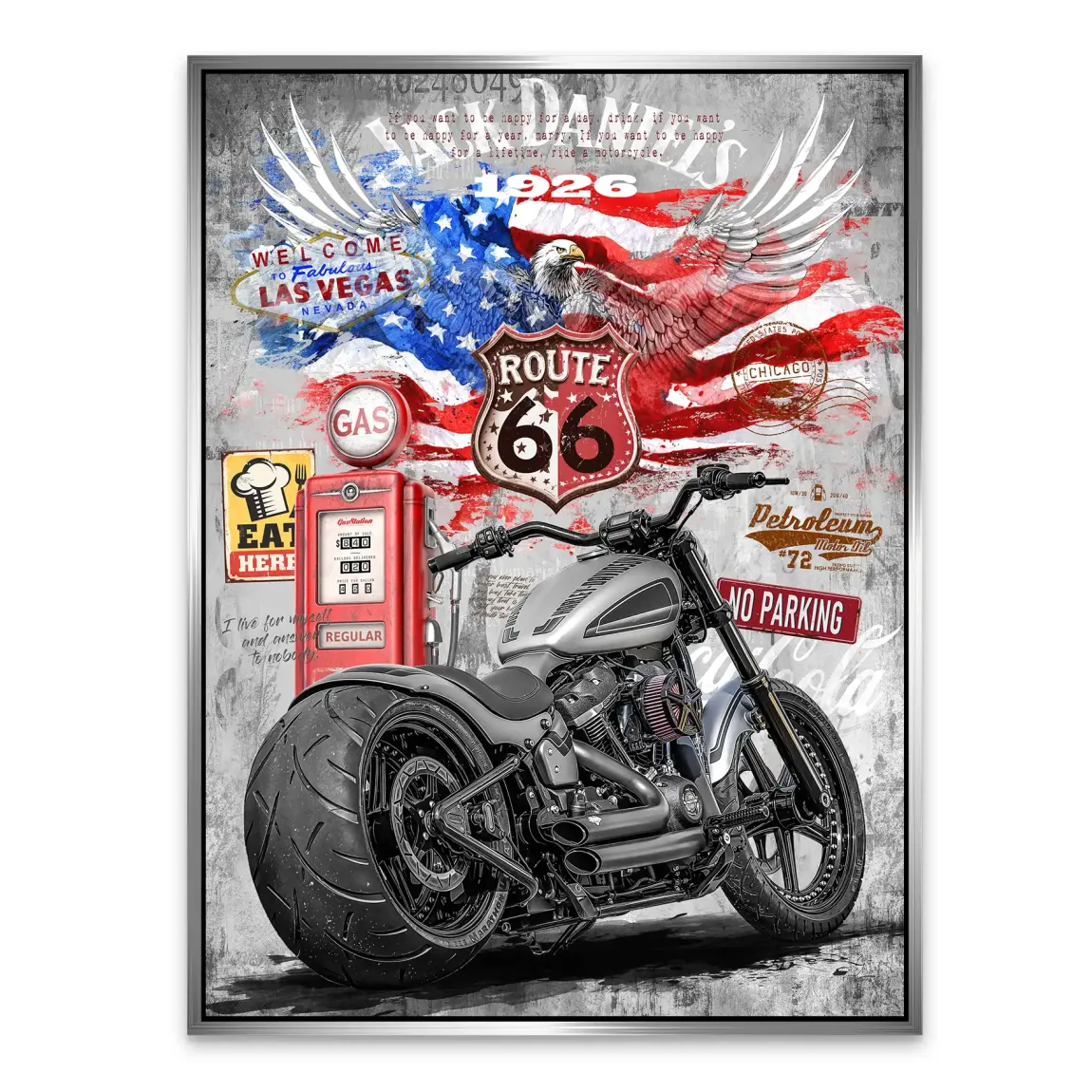 Harley Road Pop Art Alu Dibond Bild