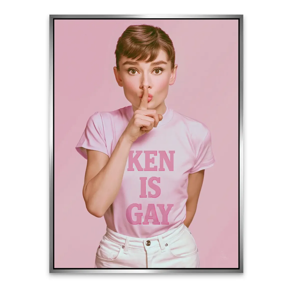 Audrey Hepburn Ken is Gay Alu Dibond Wandbild
