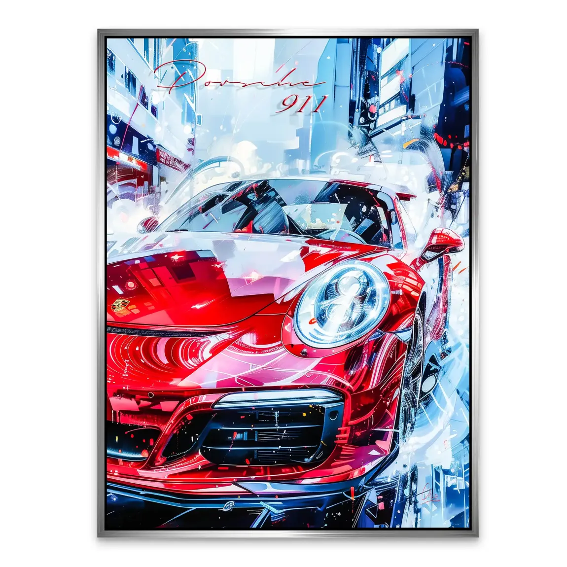 Red Pulse 911 Porsche Alu Dibond Bild