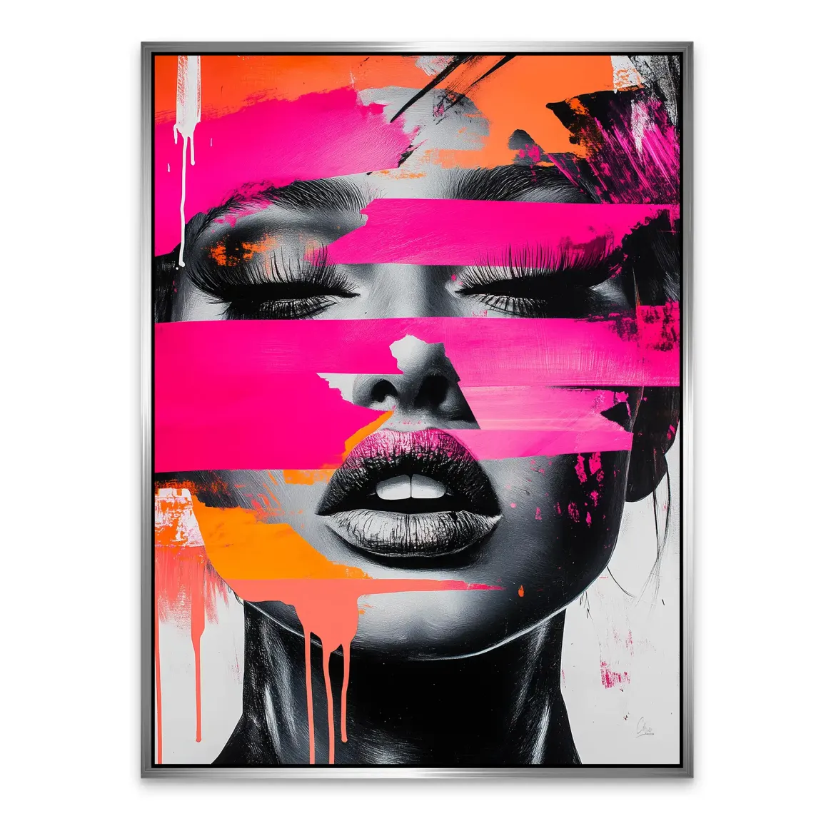 Abstrakt Pink Allure Alu Dibond Bild
