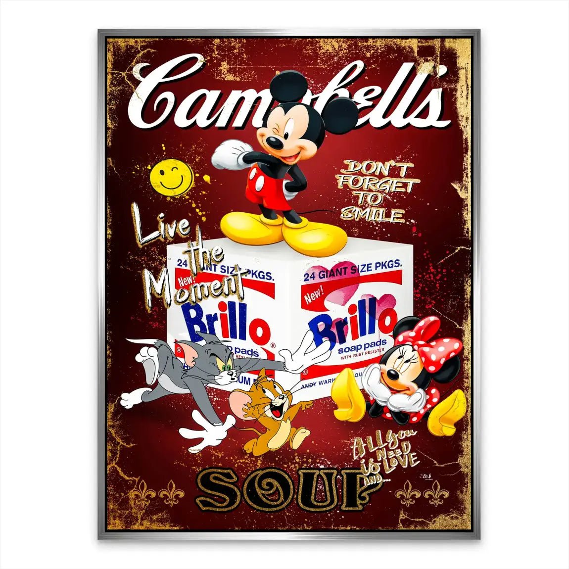 Micky Brillo Box Red Style Alu Dibond Bild INGALERIE