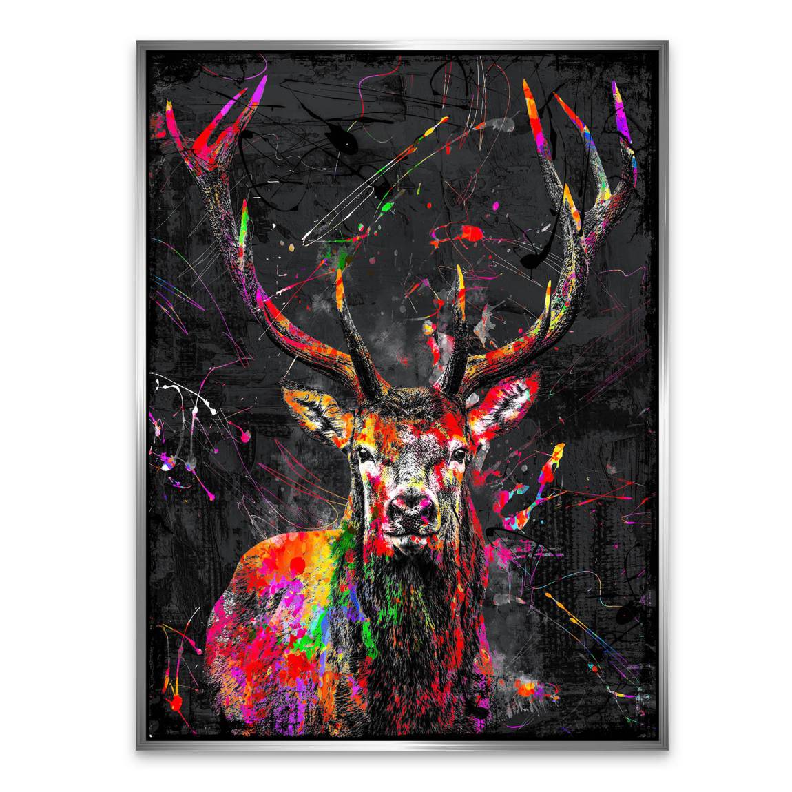 Hirsch Pop Style Alu Dibond Wandbild
