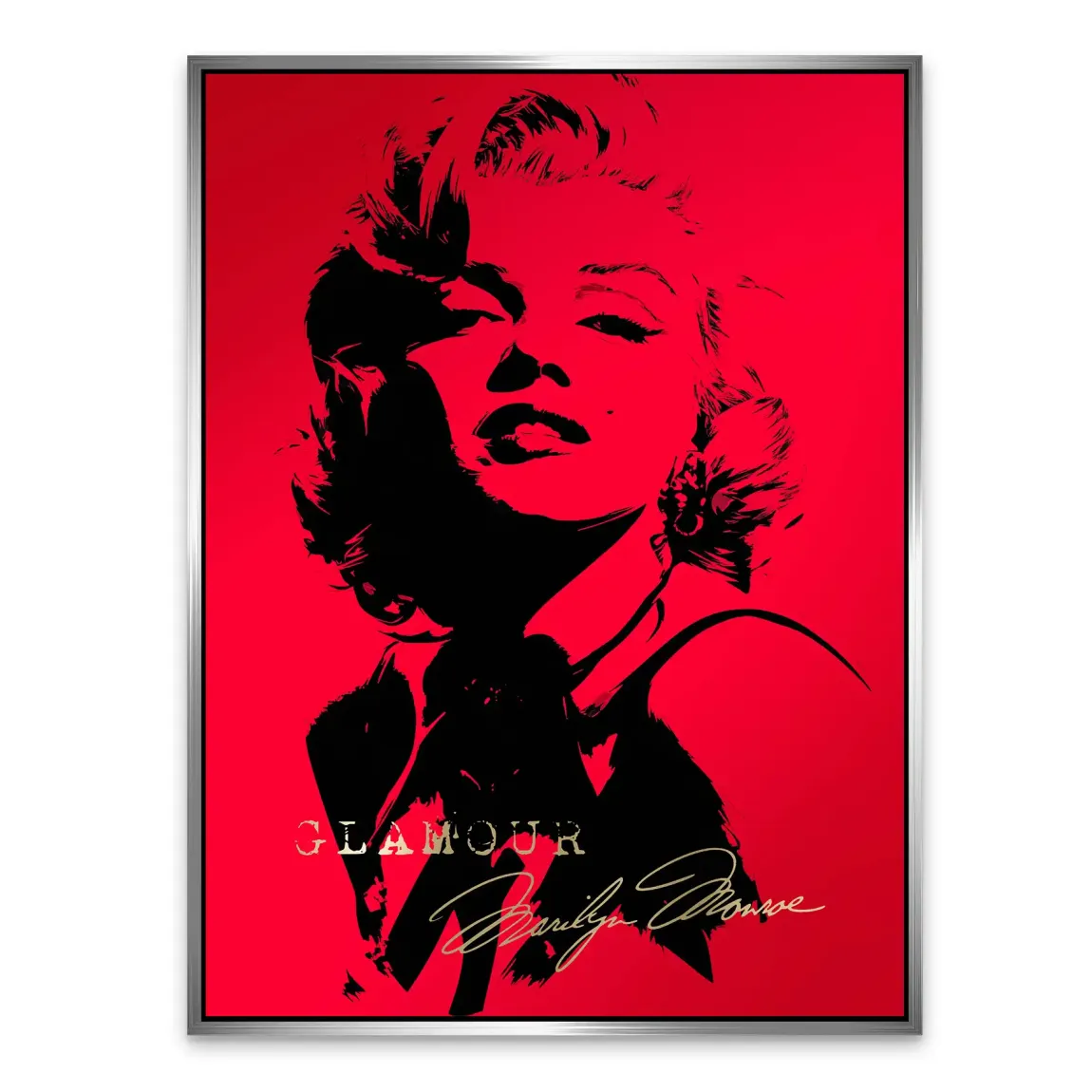 Marilyn Red Glamour Alu Dibond Bild