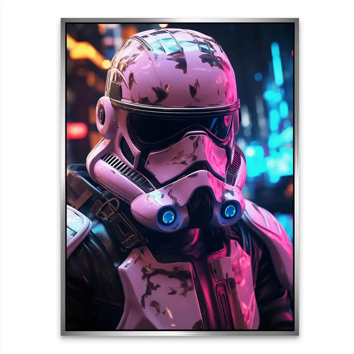 Stormtrooper Neon Style Alu Dibond Bild INGALERIE