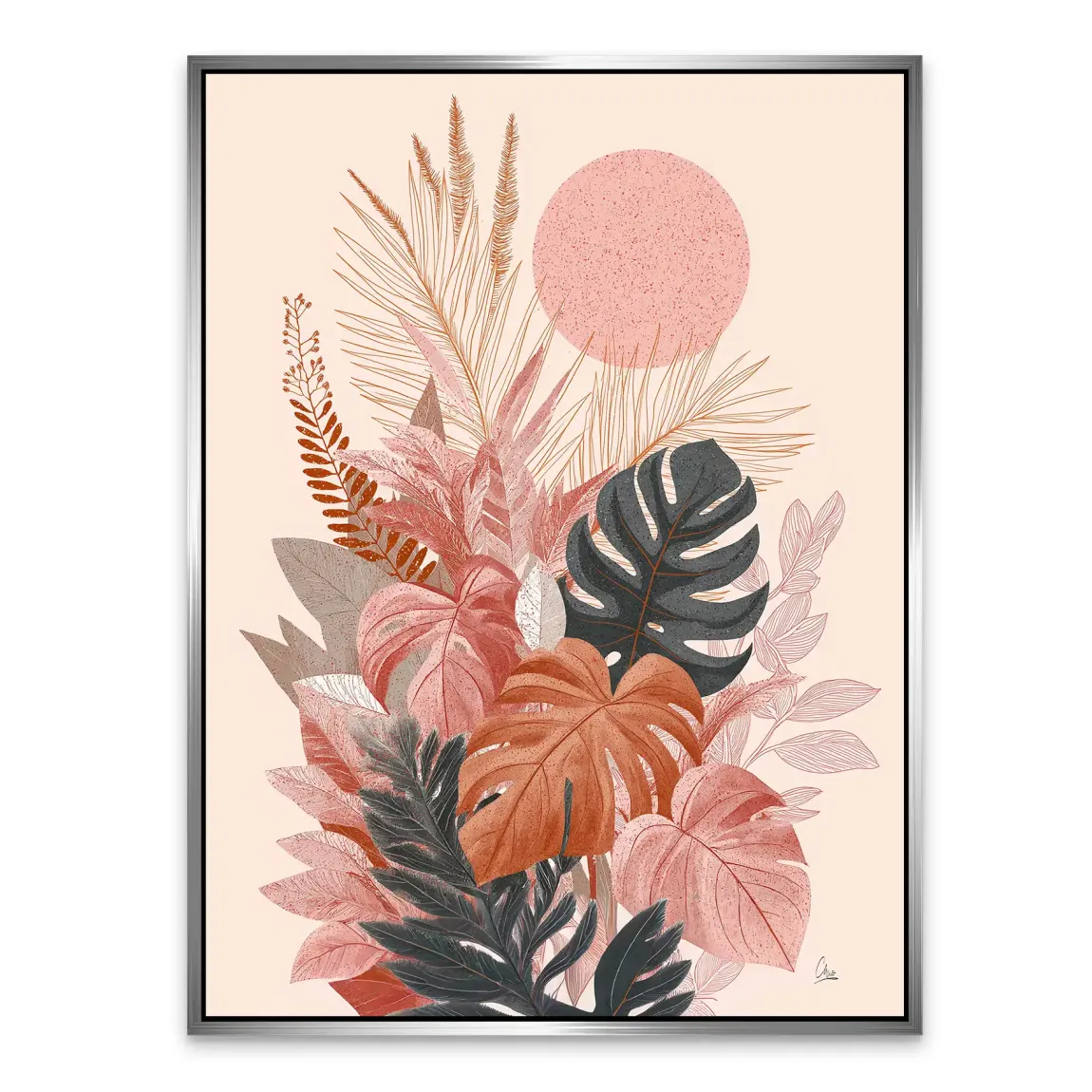 Terracotta Leaves Harmony Alu Dibond Bild