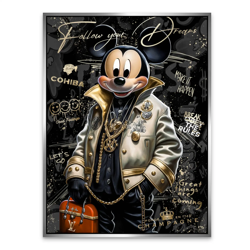 Micky Maus Dreams Pop Art Style AluDibond Bild INGALERIE