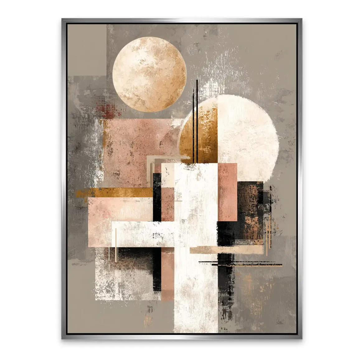 Goldene Geometrie Alu Dibond Wandbild