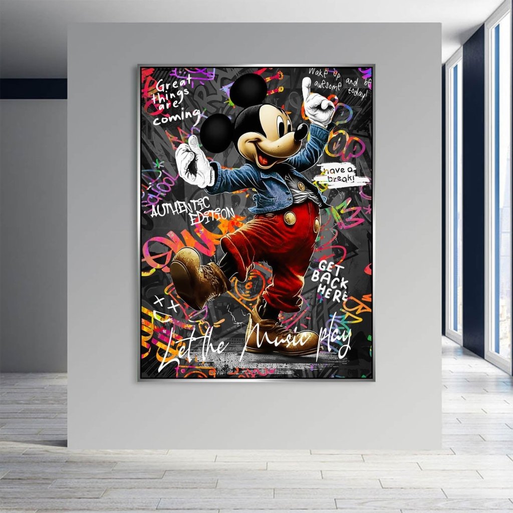 Micky Maus Dance Street Art AluDibond Bild INGALERIE