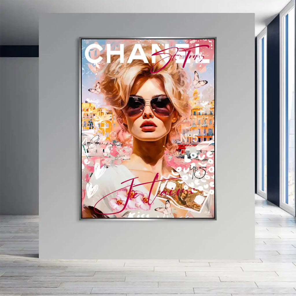 Pop Art Bardot Tropez Summer Aludibond Bild INGALERIE