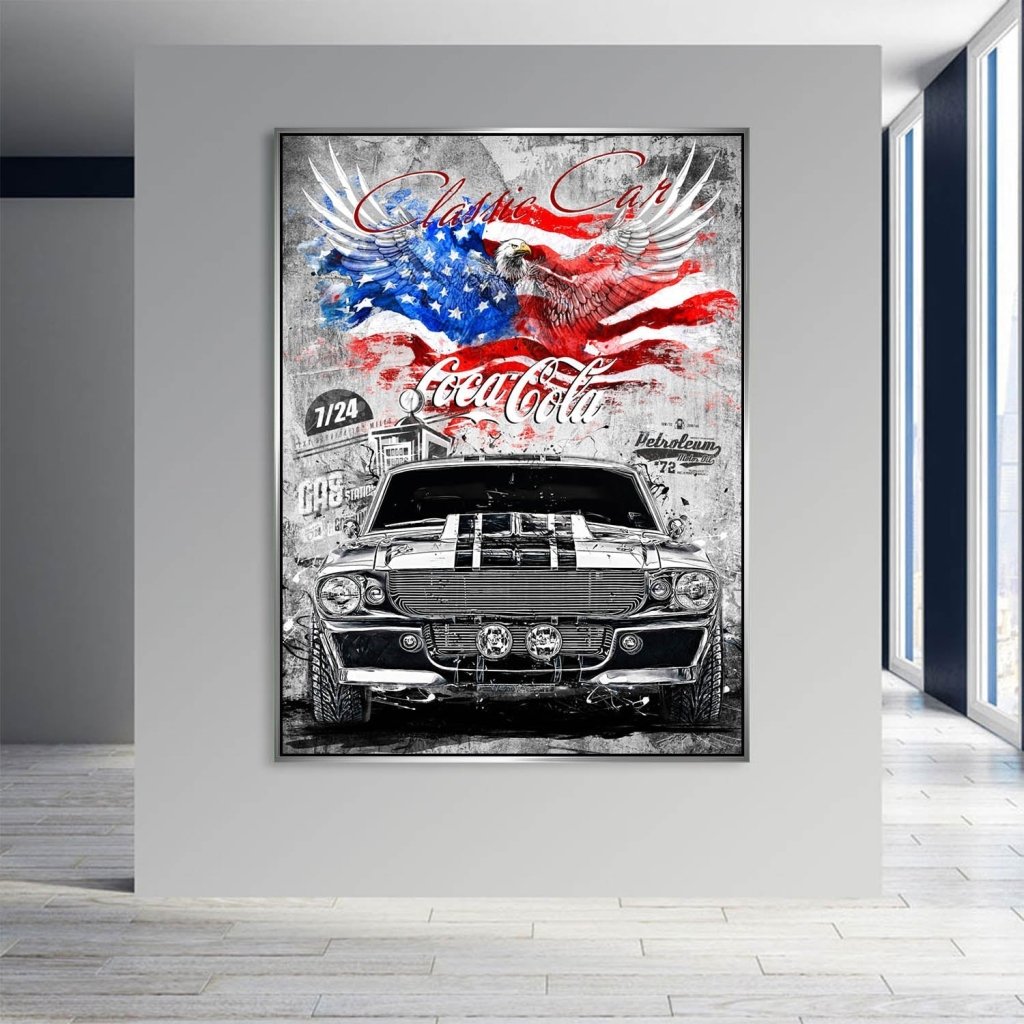 Ford Mustang Pop Art Modern Style AluDibond Bild INGALERIE