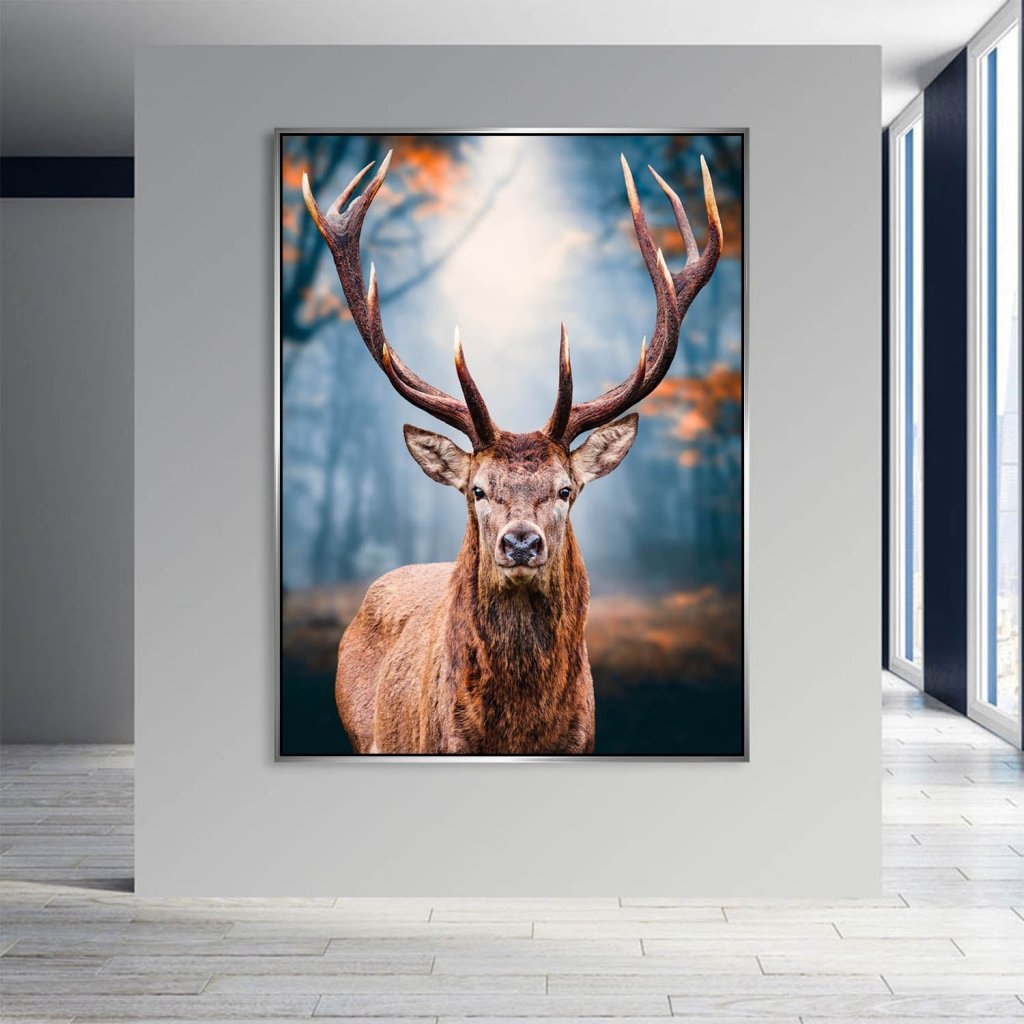 Hirsch Blue Forest AluDibond Bild INGALERIE