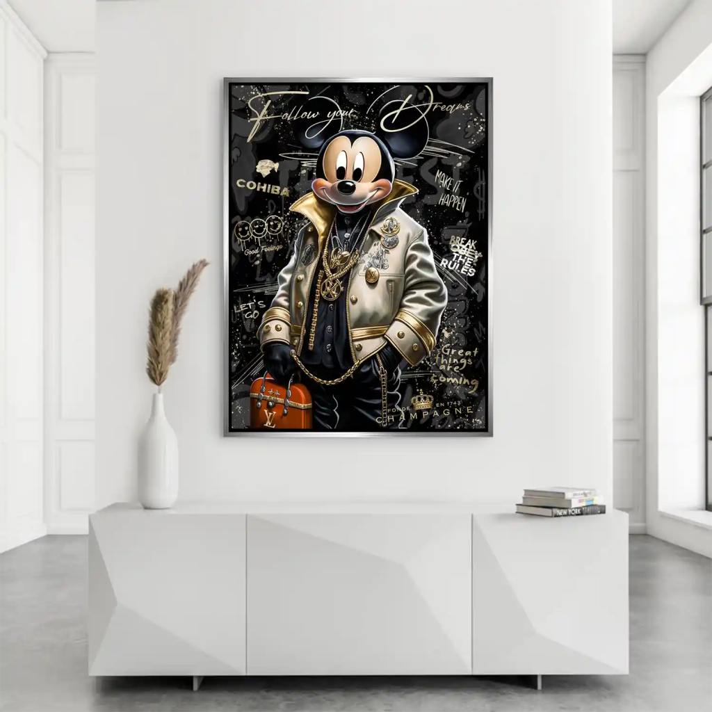 Micky Maus Dreams Pop Art Style AluDibond Bild INGALERIE