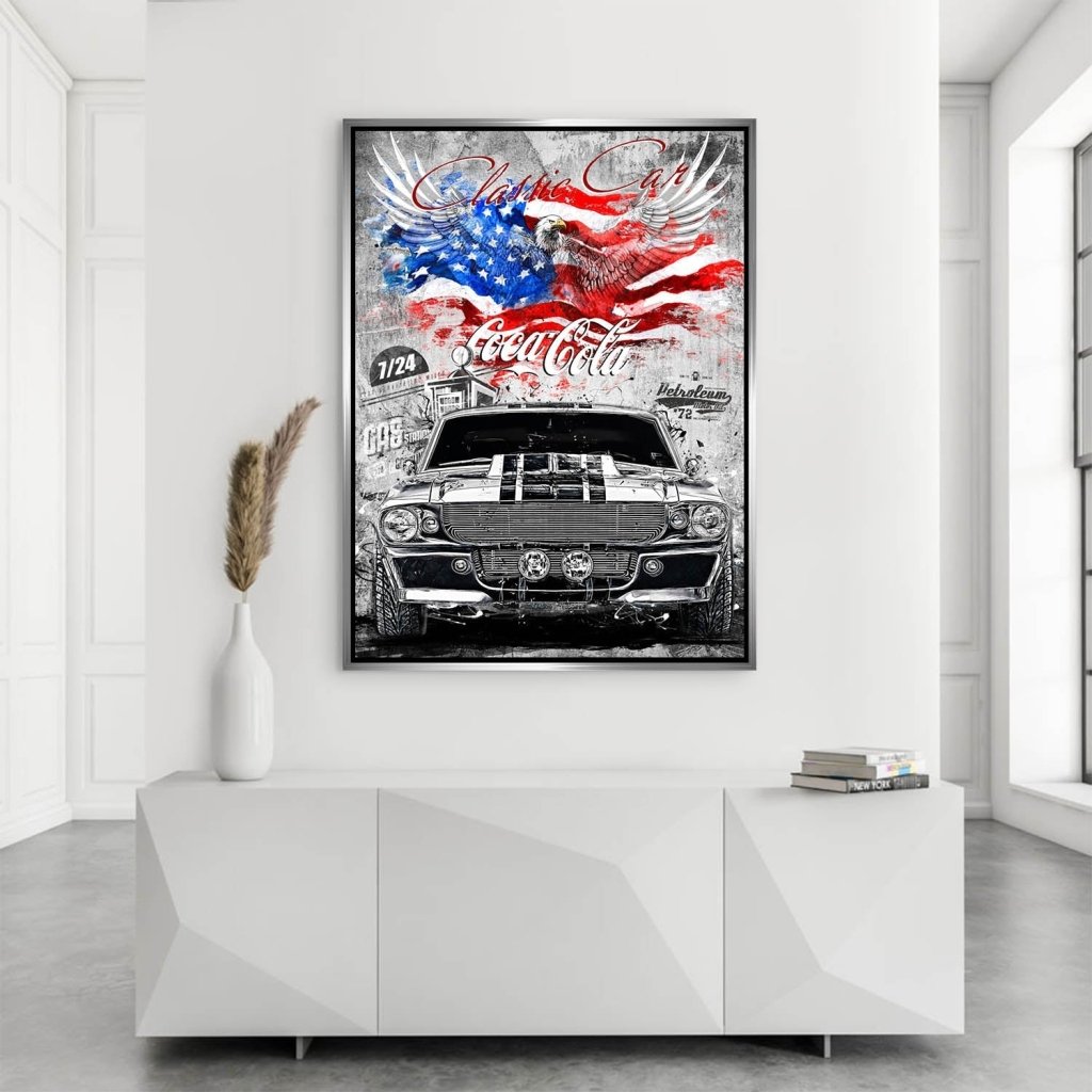 Ford Mustang Pop Art Modern Style AluDibond Bild INGALERIE