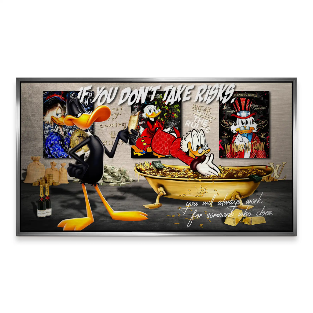 Duffy u. Dagobert Risk Pop Art Alu Gebürstet INGALERIE
