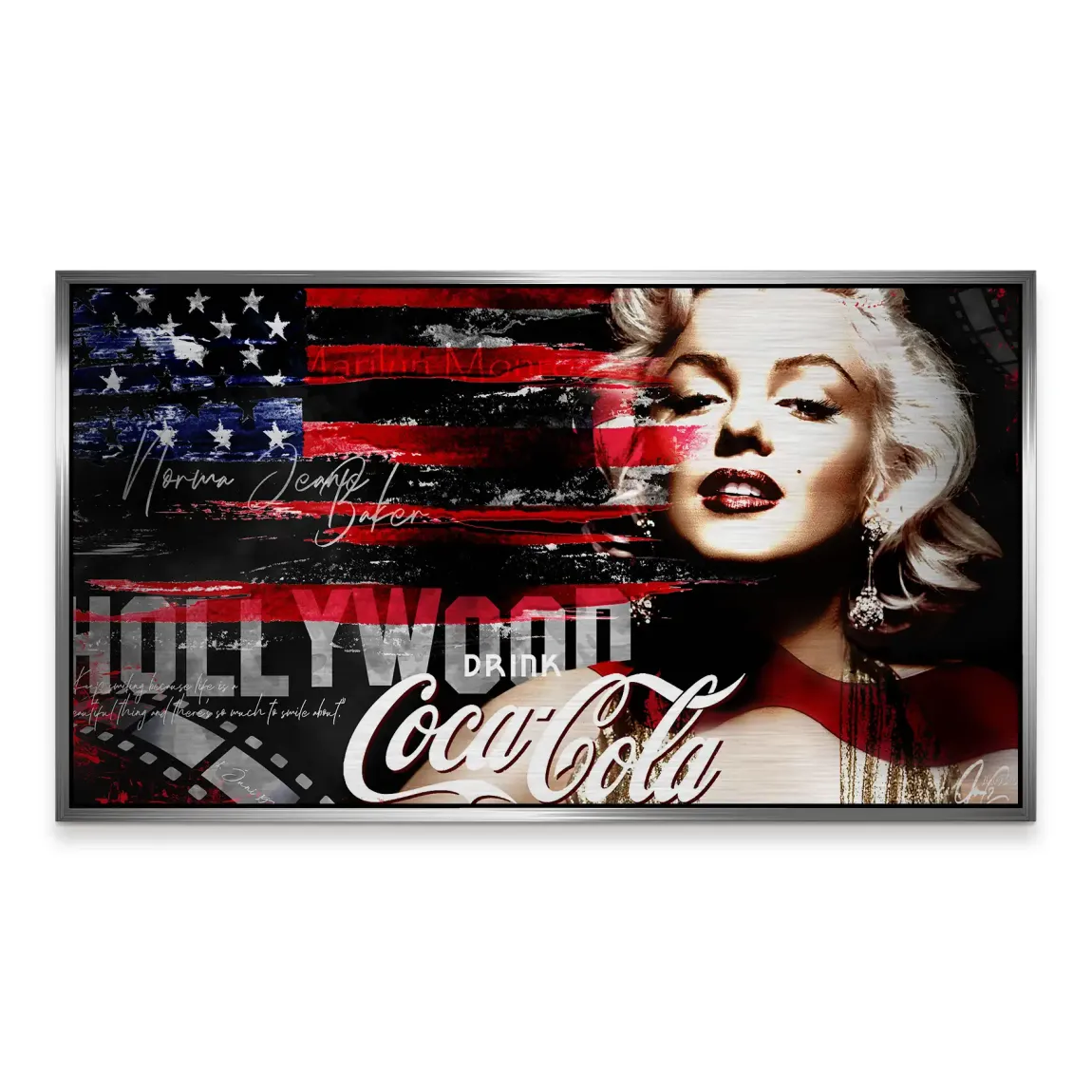 Marilyn Hollywood Glamour Alu Gebürstet