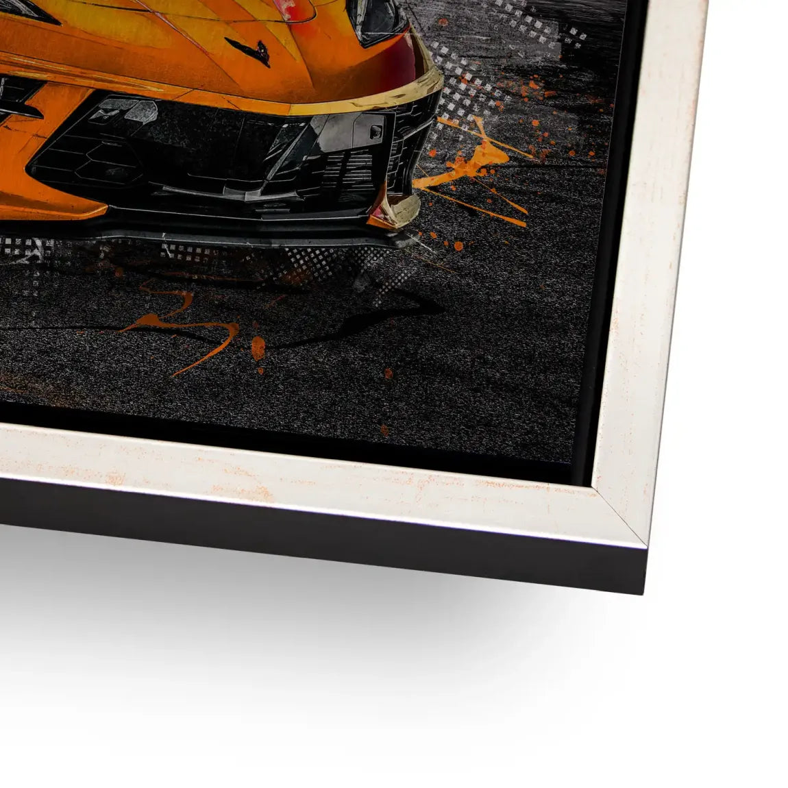 Corvette C8 Abstrak Orange Style Alu Gebürstet INGALERIE