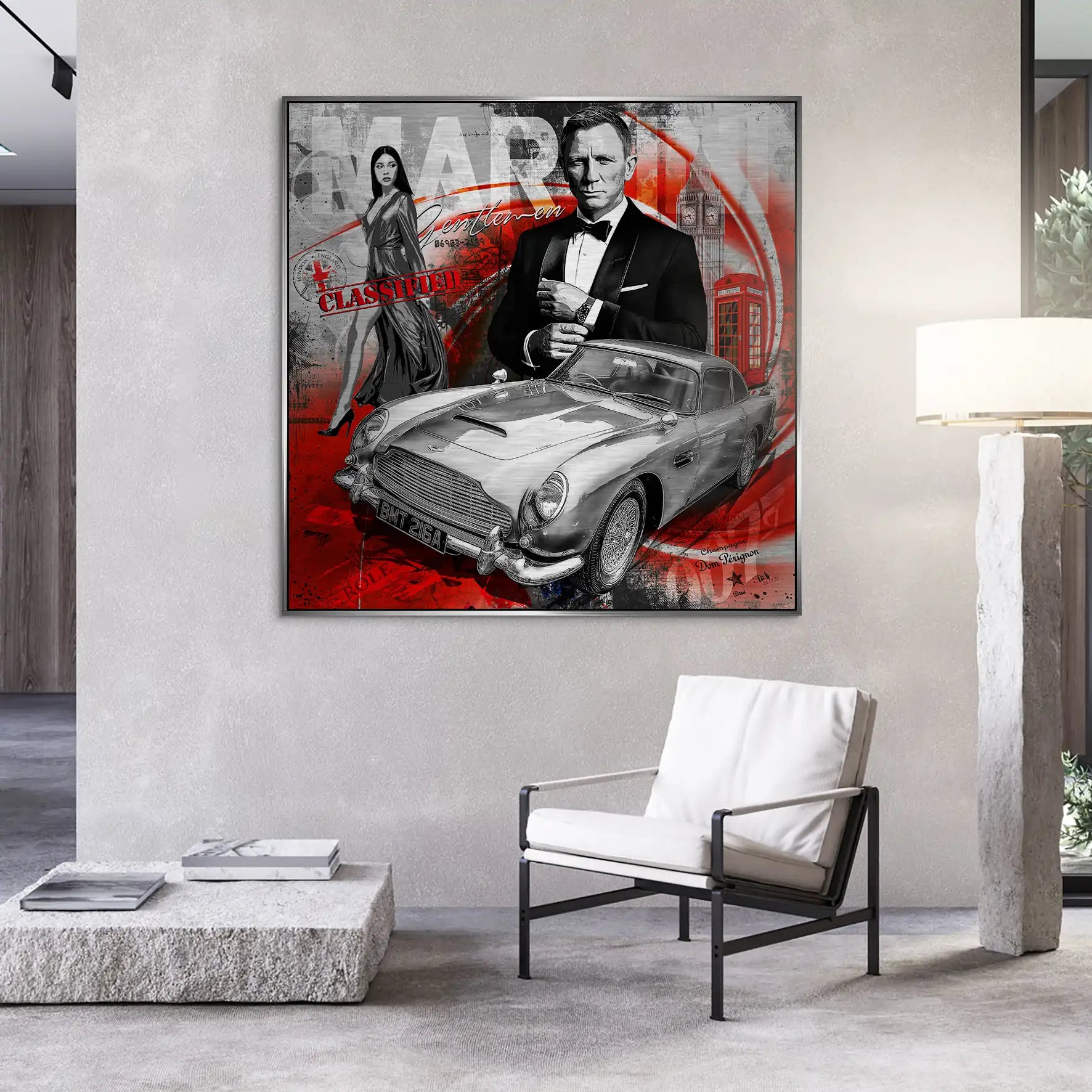 James Bond Martini Art Alu Gebürstet Bild INGALERIE